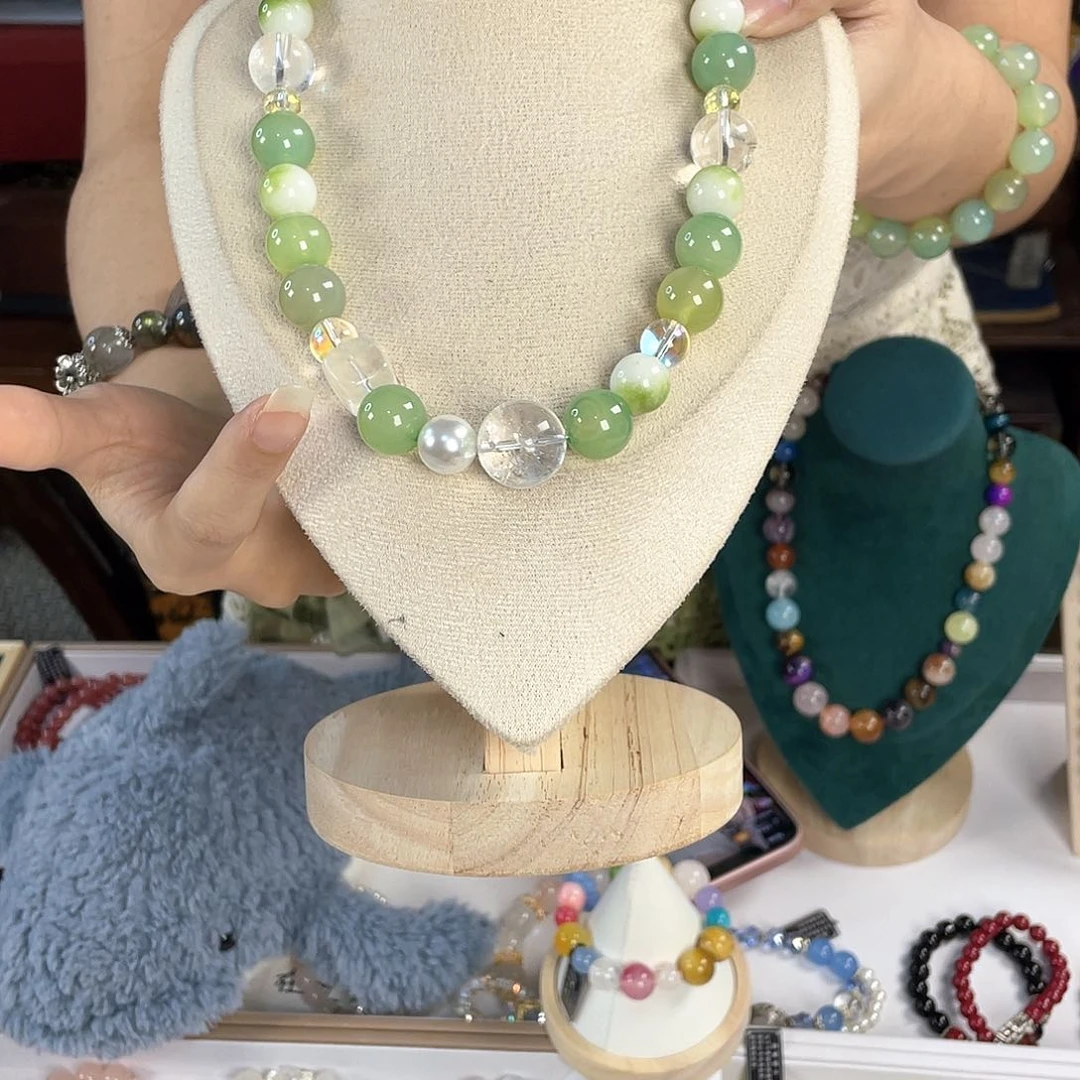 水晶手链银S925镀金镶嵌