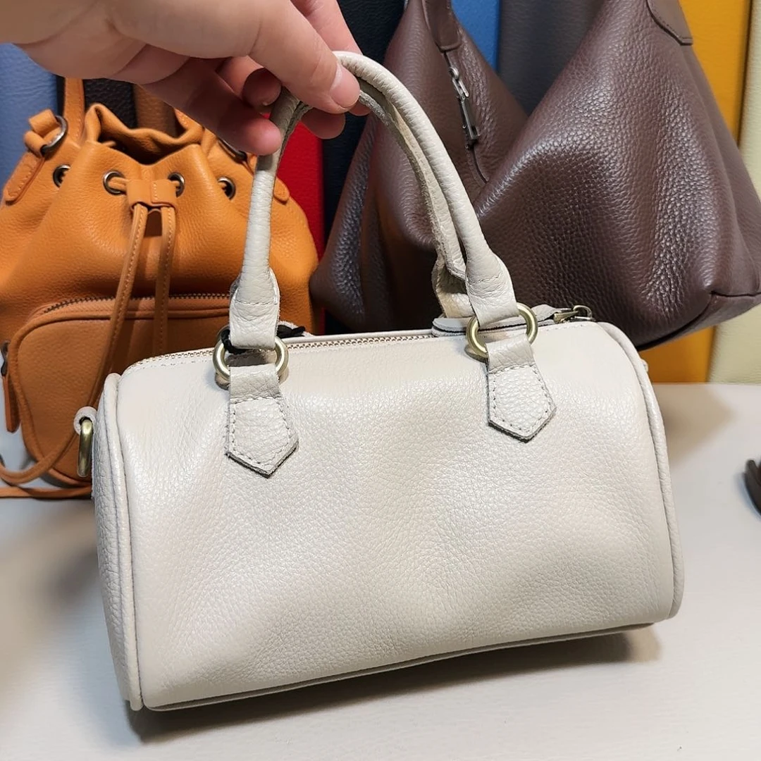 头层牛皮米白色真皮