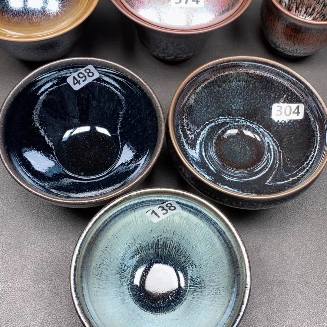 茶盏紫**辉建窑建盏主人杯3只