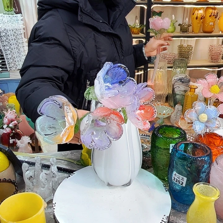 4朵樱花家悦美居琉璃摆件