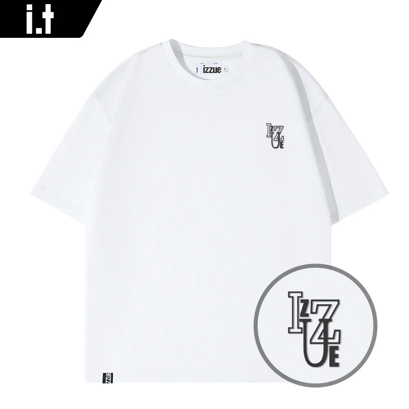 i.t izzue短袖潮牌t恤男街头复古风宽松百搭白T夏季白色男生衣服Y