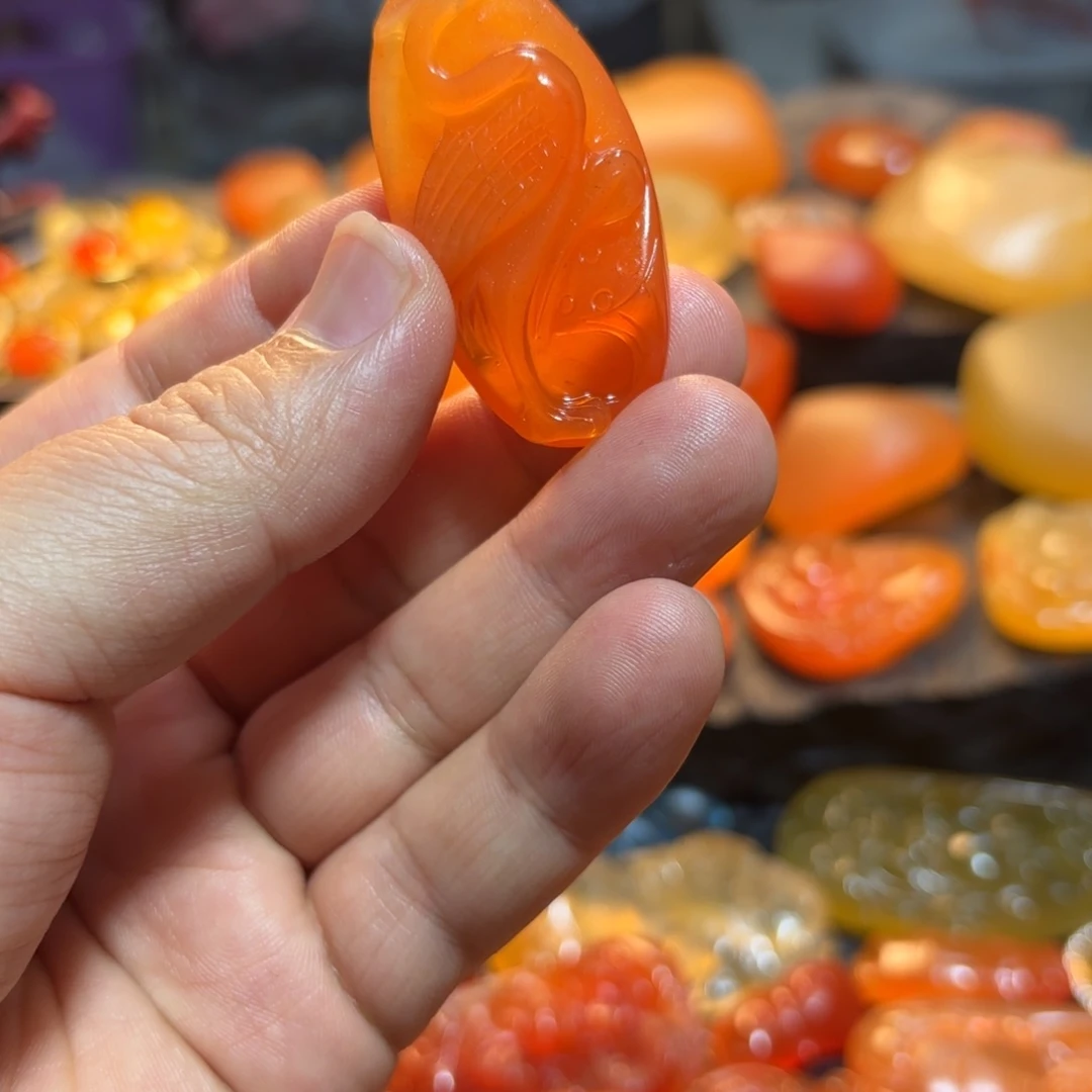 石英质玉挂件未镶嵌ι**偶