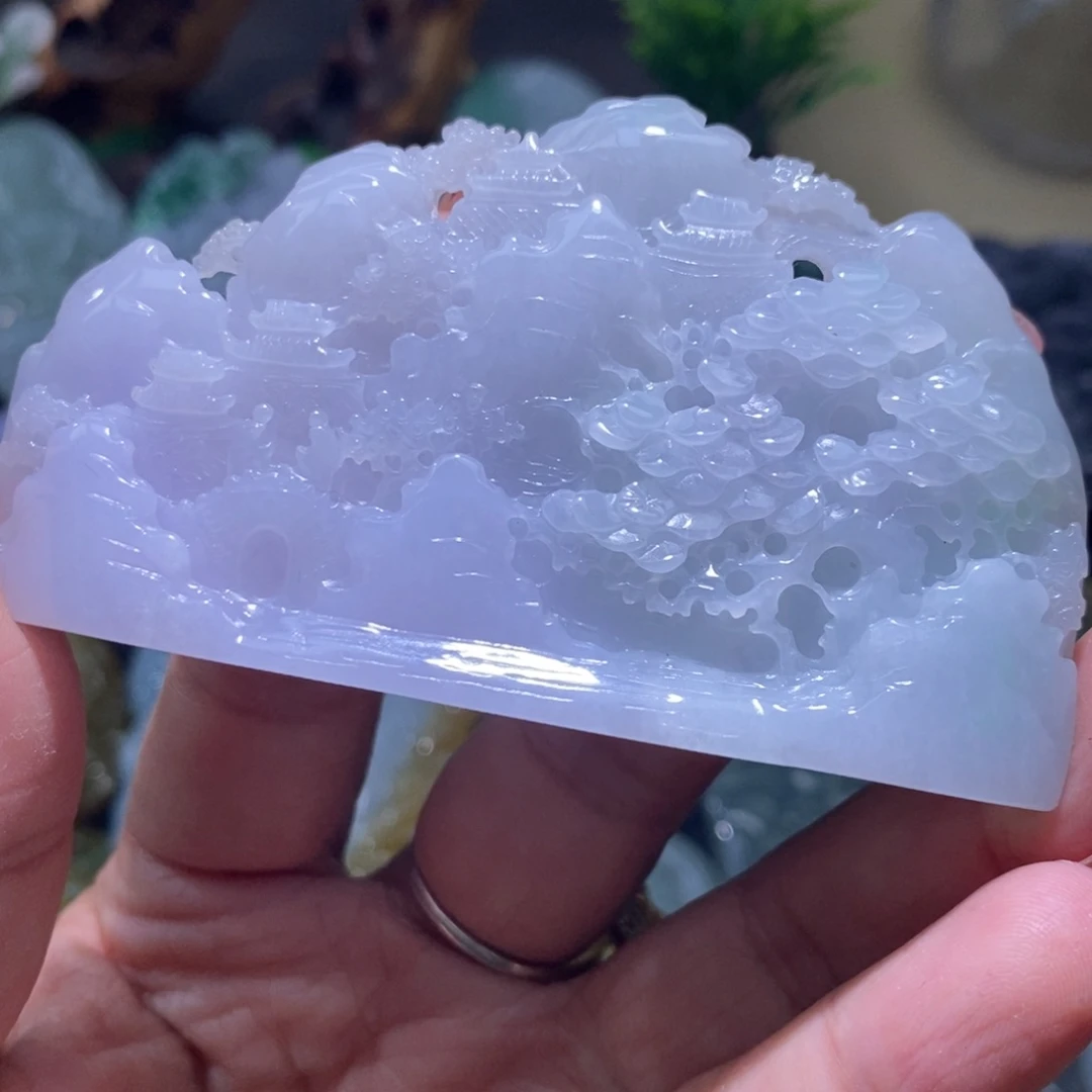【闪购商品】翡翠未镶嵌颈饰山水