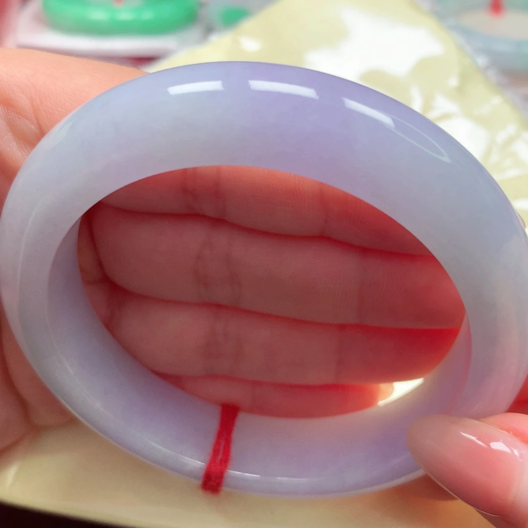 翡翠手镯未镶嵌宽版春彩51