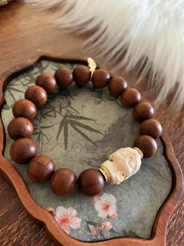 合成金属木质手链 仪沅轩·六道木猛犸木质原创设计手串