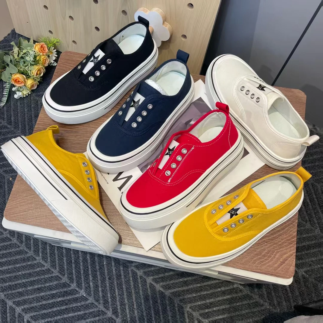 【野】一脚蹬厚底帆布鞋2025春季百搭懒人休闲鞋