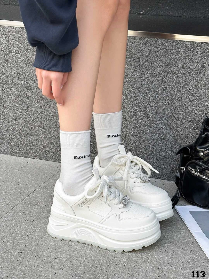 真皮网红松糕厚底潮流休闲板鞋女2025新款春季增高百搭厚底女鞋