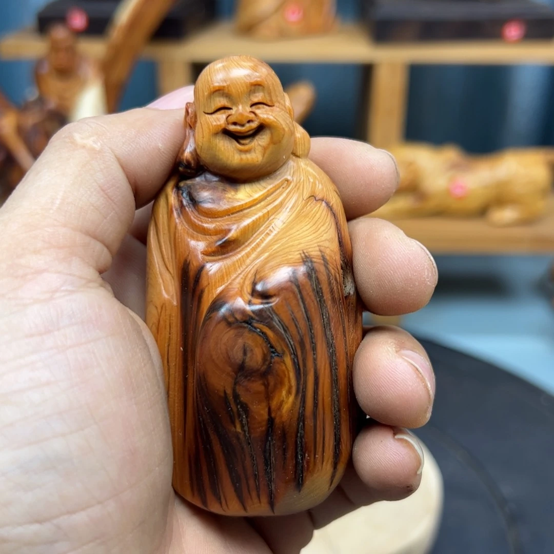 木赔****人崖柏木摆件手把件