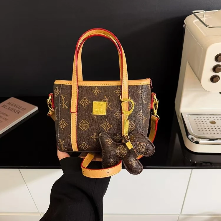 [奇奇家老花配杏链接]夏季新款百搭菜篮子手拎单肩斜挎女包