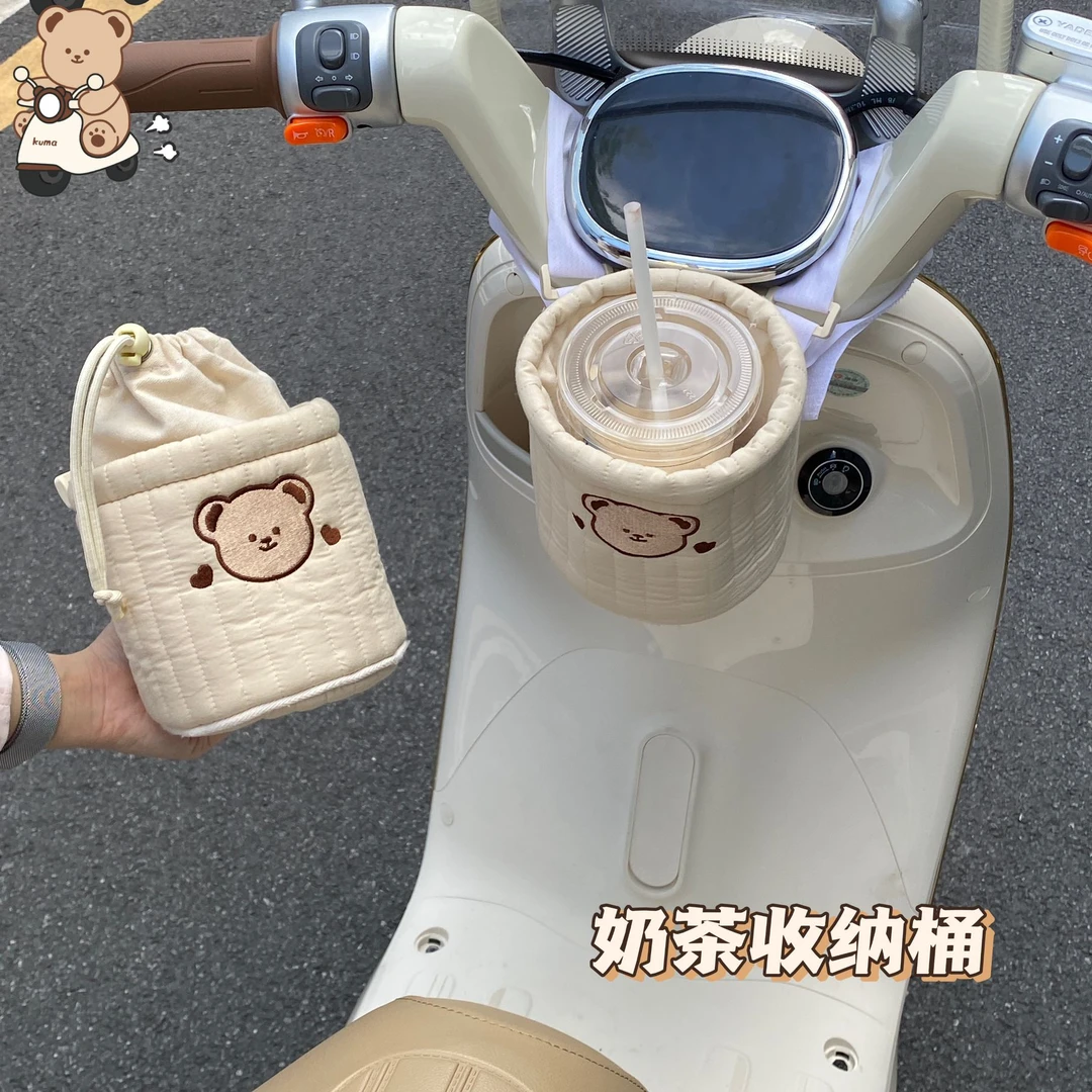 电动车储物袋可放奶茶前置二合一收纳桶电瓶车通用可水洗收纳挂包