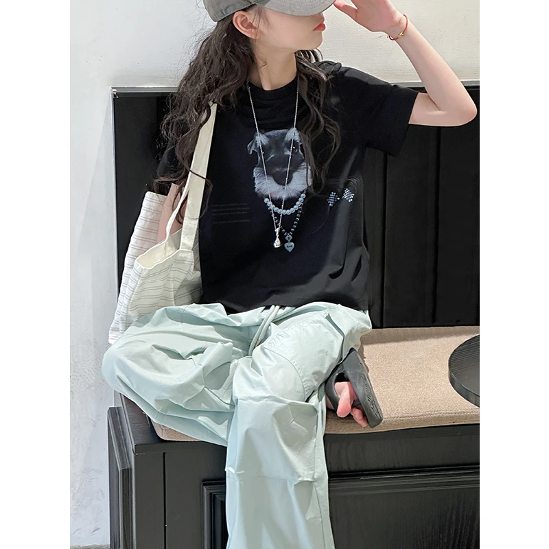 K28569韩系女童短袖T恤夏装2025新款儿童上衣宽松女大童半袖时尚t