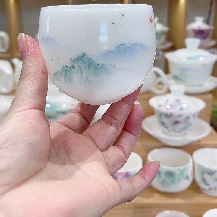 杯璞玉素烧手绘龙蛋主人杯150–11111