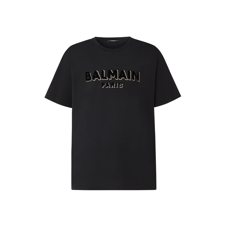 BALMAIN/巴尔曼24早春徽标棉质男士圆领休闲短袖T恤 CH1EG010BB99