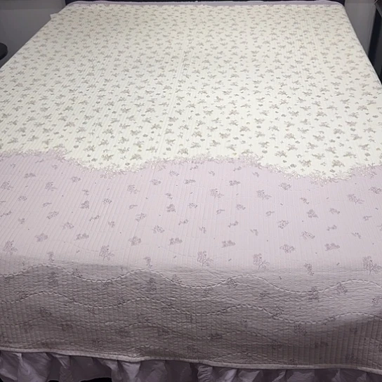 莫代尔纤维紫色白色拼接2.5×2.6