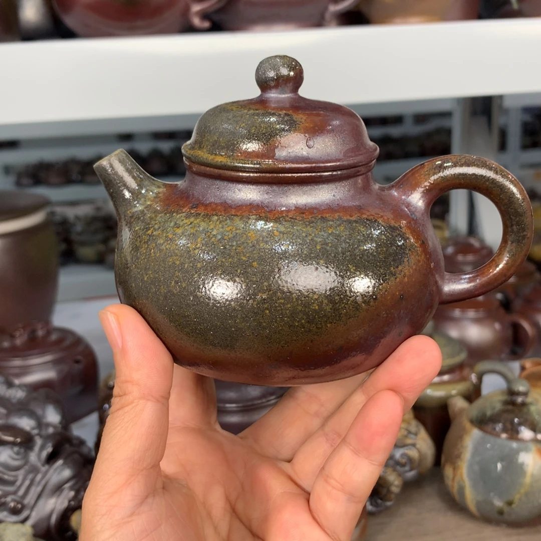 茶壶紫砂纯自然柴烧