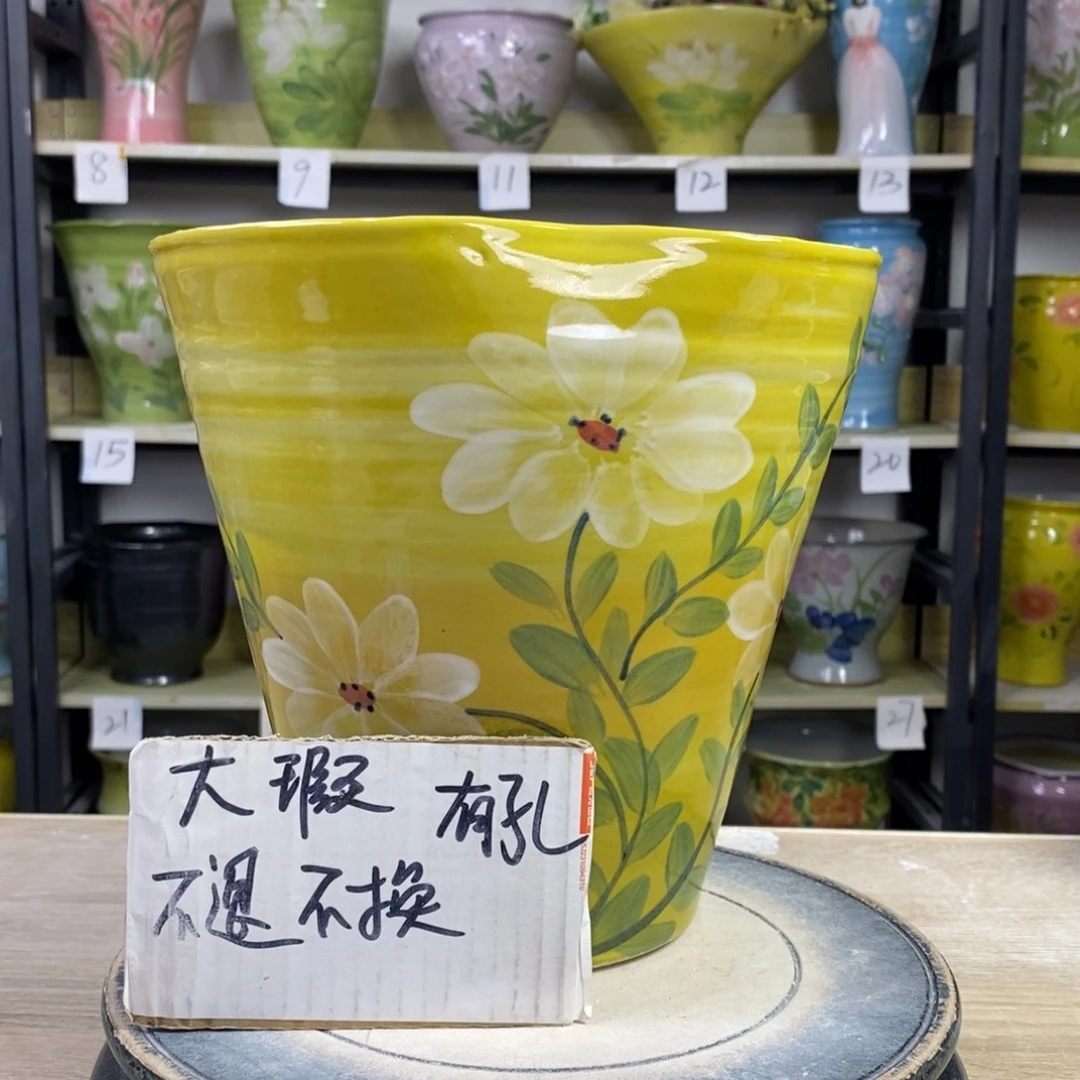 景德镇手工手绘陶瓷花盆