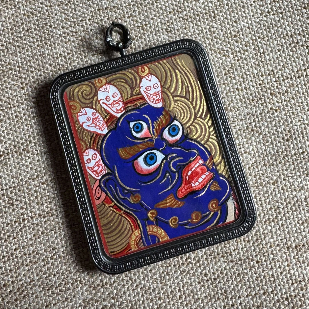 墨骨 大黑天  纯手绘 唐卡