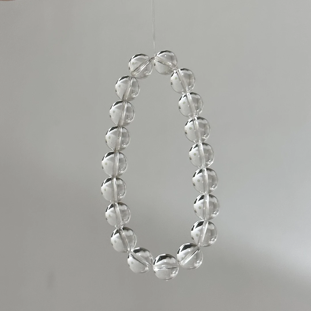 天然白水晶素圈手串 11mm