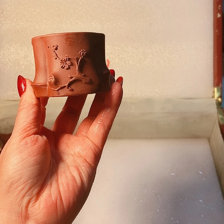 紫砂茶杯宜兴紫砂全手工制作