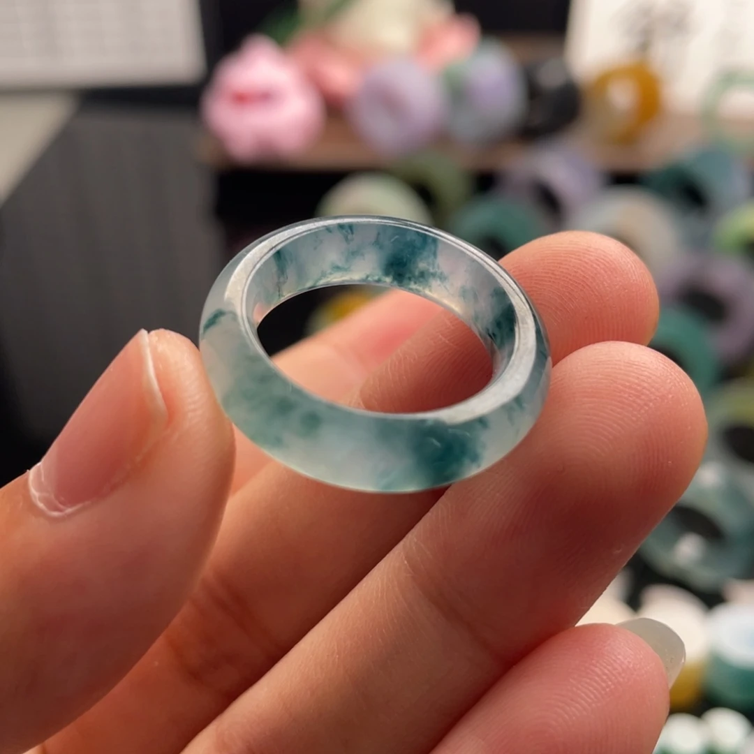 定制翡翠未镶嵌  冰牛仔蓝