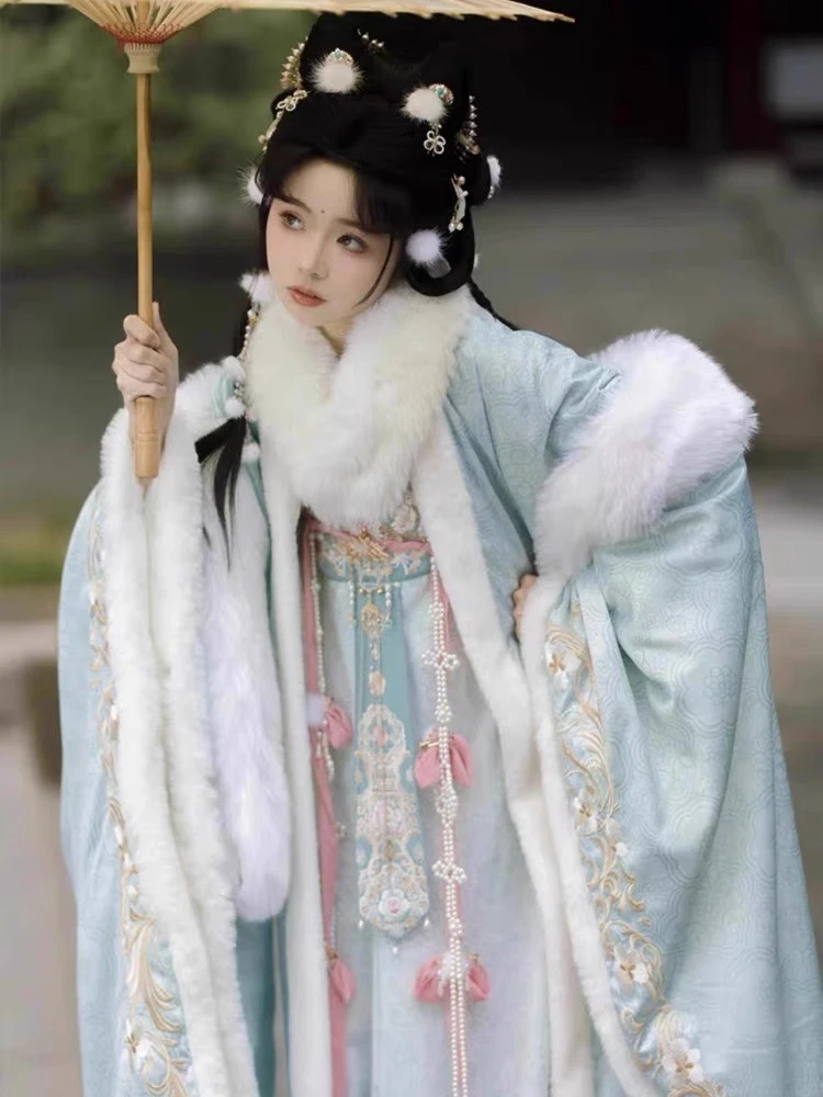 6号唐制神话系列重工刺绣大袖衫齐胸裙汉服女拖尾诃子裙仙仙气