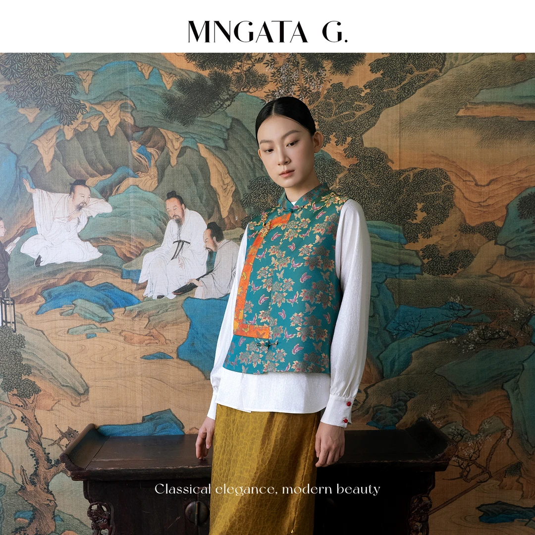 MNGATA G.宫小妍【钱小萍·富贵牡丹花】非遗大秀新中式马甲5062104