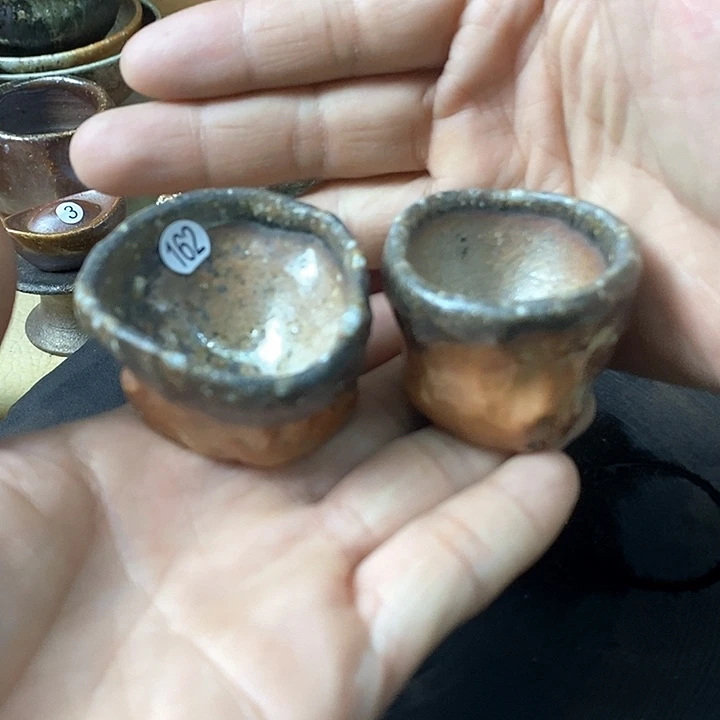 杯手工粗陶、柴烧茶器