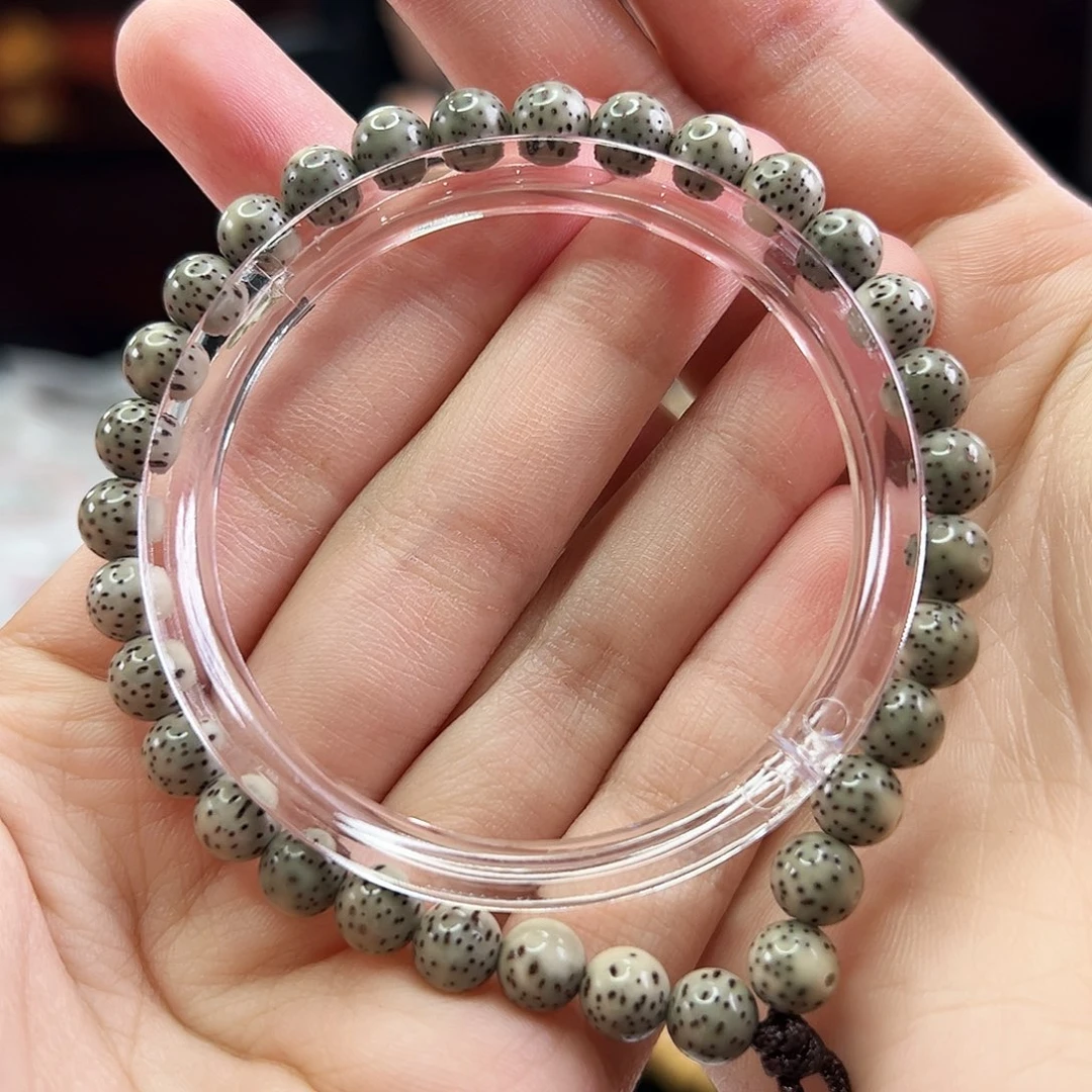 手串星月菩提Fqh7mm小龙蛋 大留白 绿背 颗粒星