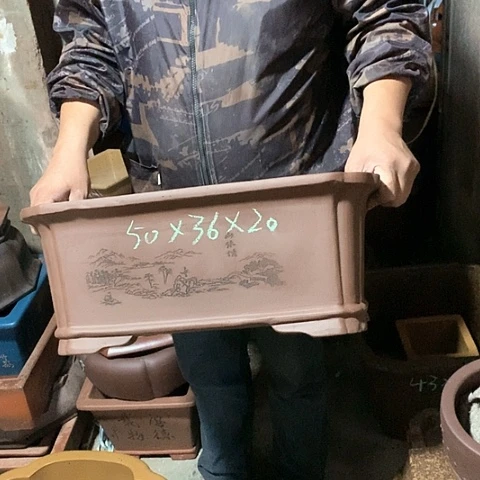紫砂花盆手工制作