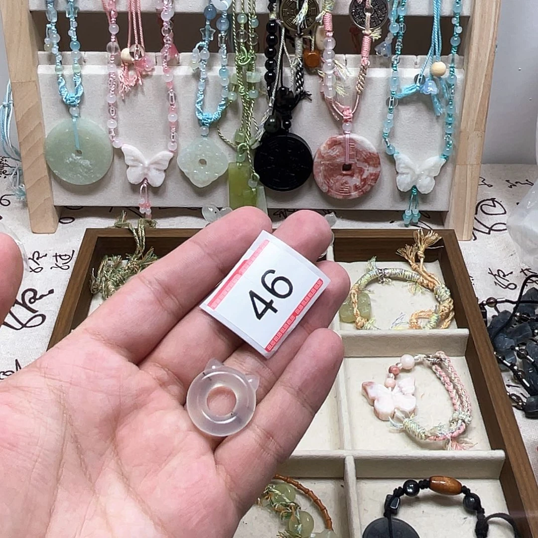 鬼***0蛇纹石玉合金颈饰