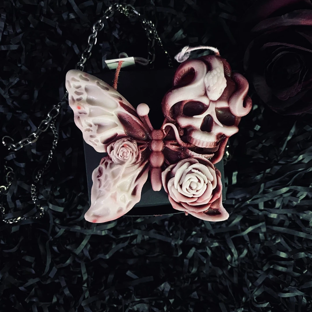 【烛宙漫想】蝴蝶骷髅头蜡烛香薰摆件