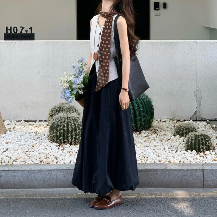 夏季ootd穿搭一整套女2025新款夏季套装裙文艺气质背心上衣半身裙