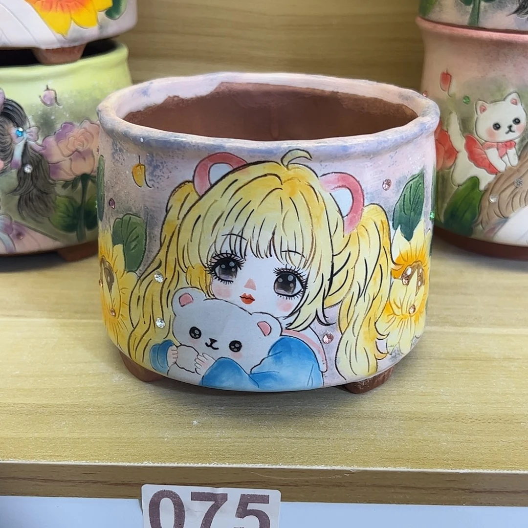 景德镇炫彩手绘景德镇陶瓷花盆