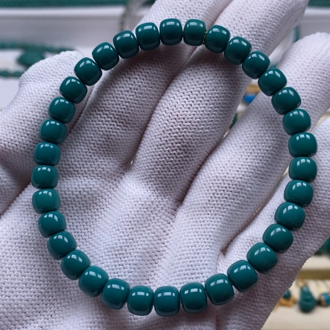 绿松石未镶嵌珠宝奇石老型单圈6.5mm