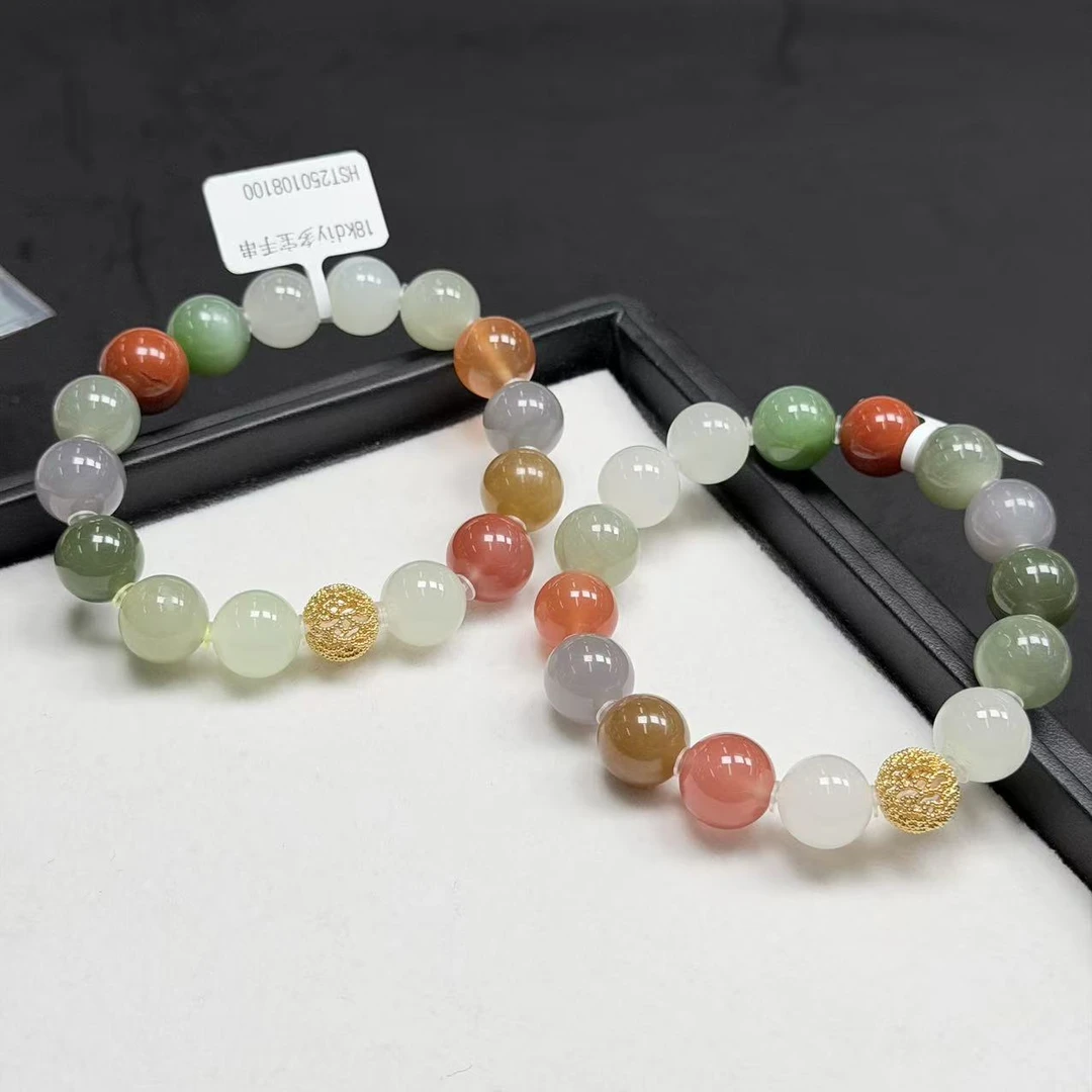 【睿泽赏宝】18K和田玉多宝手串有瑕/多样性发一 12mm KT0500017