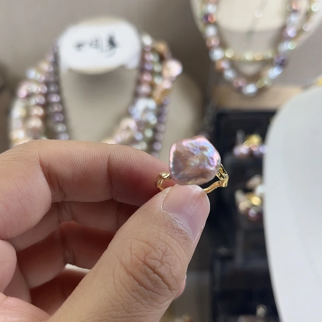 淡水珍珠戒指未镶嵌多****宝【纯恬】