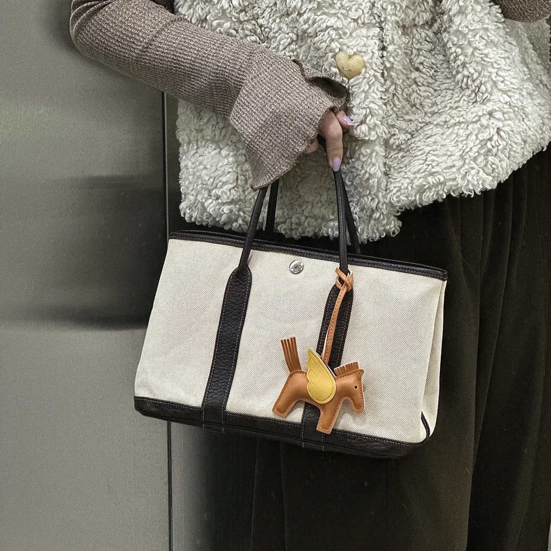 95新 Hermes/爱马仕 米棕花园30手提包