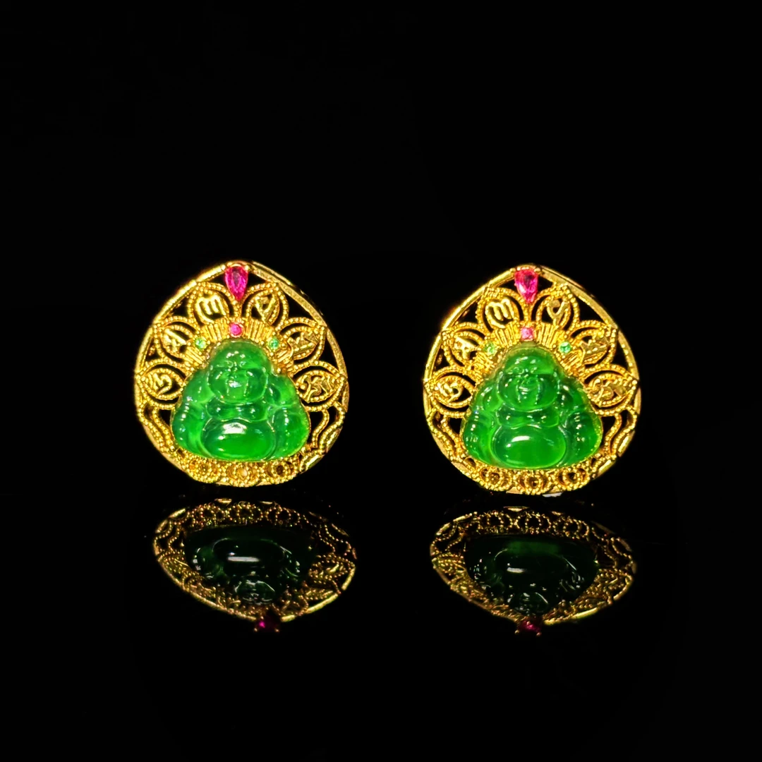 翠乐   翡翠佛公吊坠  18k金  5207  多样性发一件