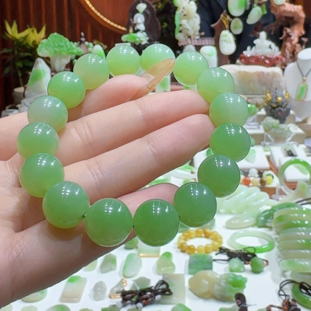 和田玉翠青浓翠卡13未镶嵌吾**总