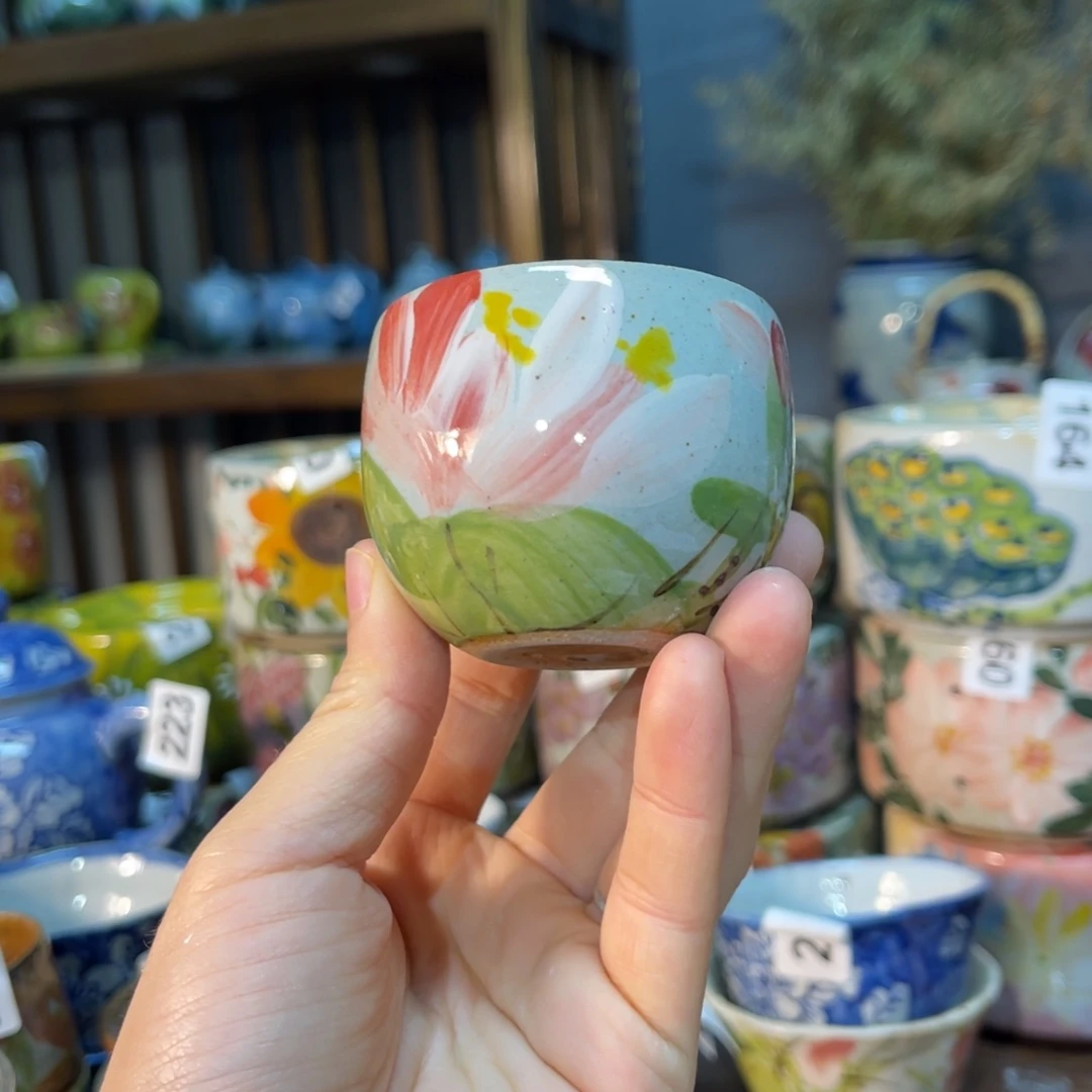 杯然*～素浅陶瓷手工手绘