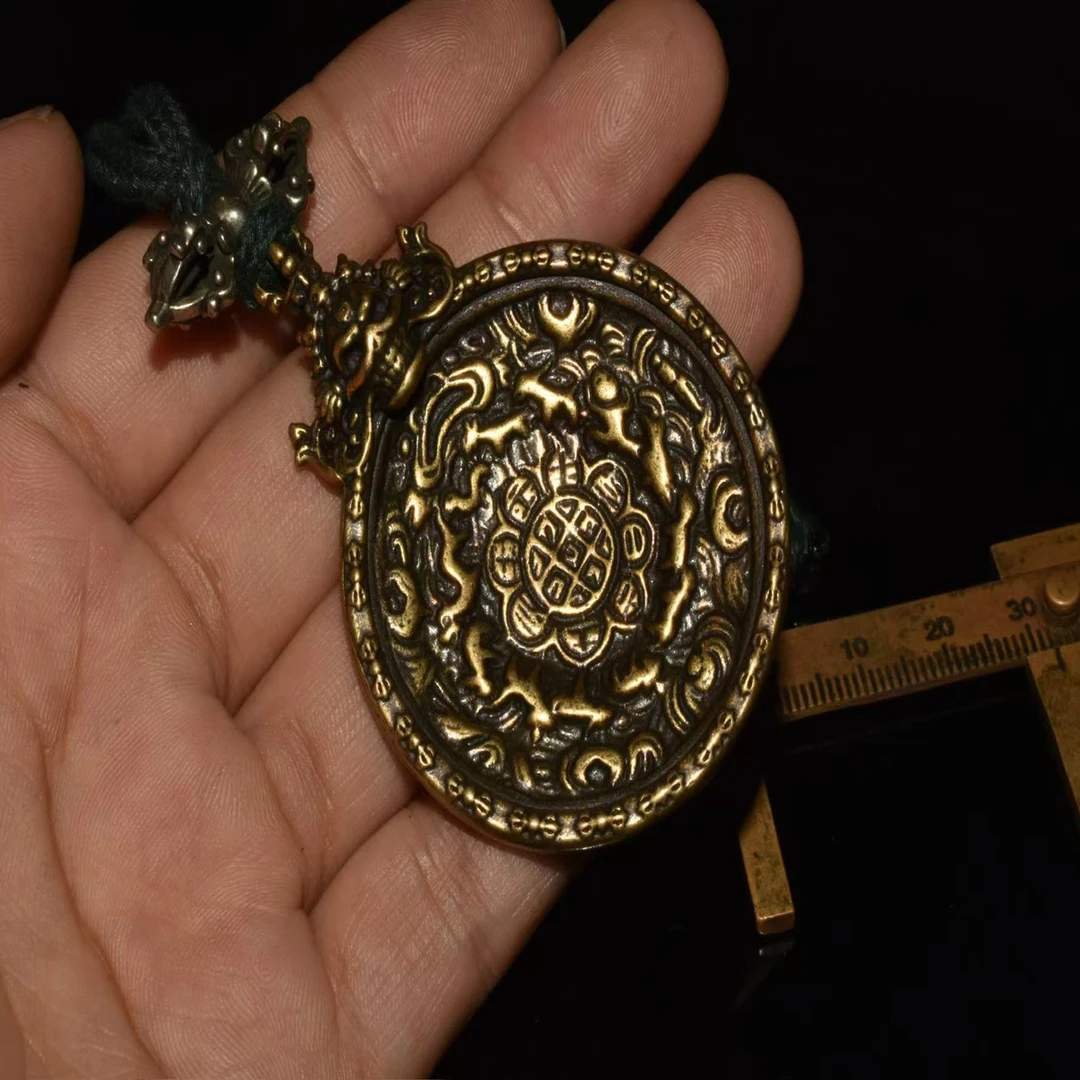 铜吊坠 佛珠配饰九宫八卦牌吊坠