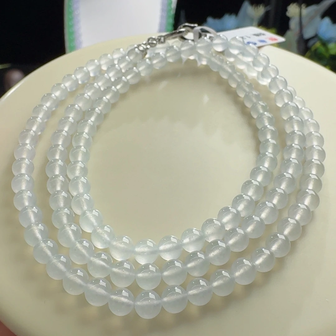 颈饰未镶嵌翡翠王炸！！！高冰白月光项链卡4.7mm