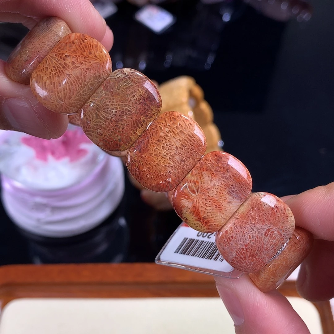 硅化珊瑚（珊瑚玉）未镶嵌吊坠(赠链)11号浓颜红彩凤尾