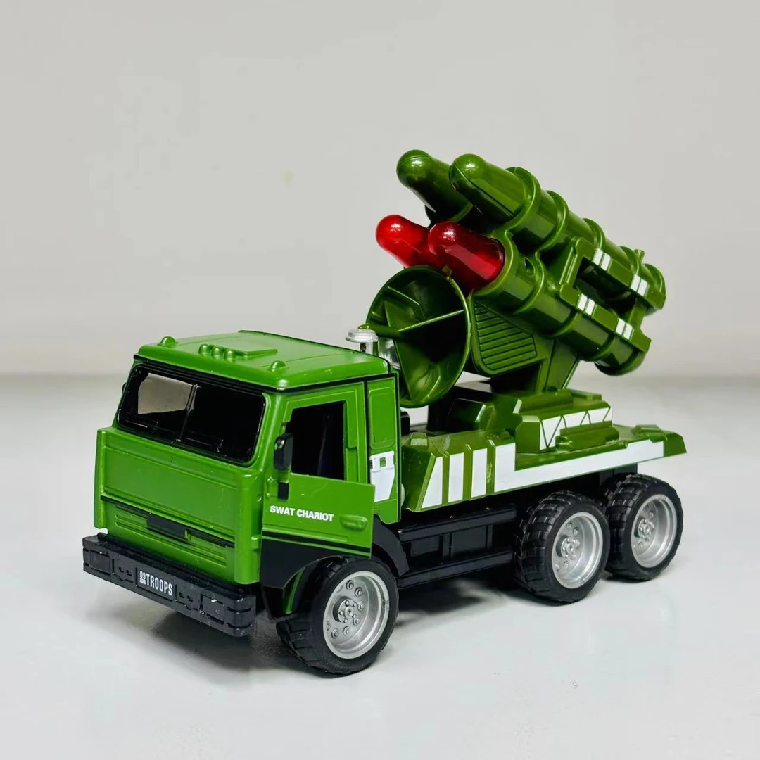 合金声光军事导弹车回力车