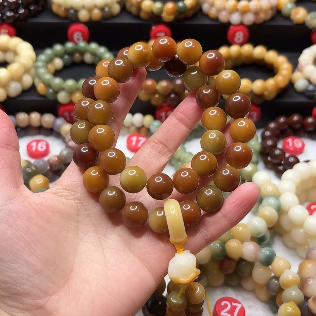 菩提根/象牙果手串敦煌正圆手持 已加备用珠