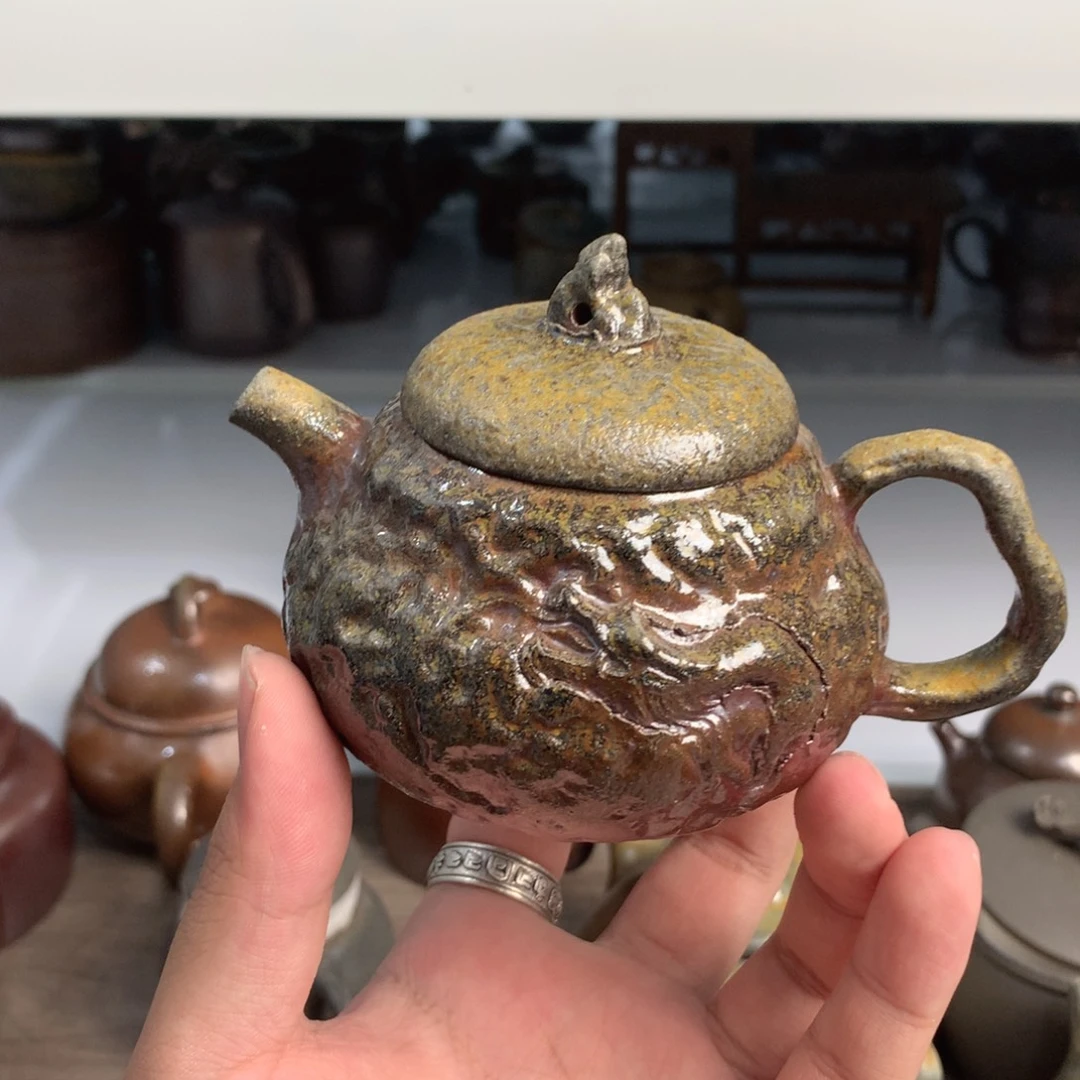 茶壶紫砂纯自然柴烧