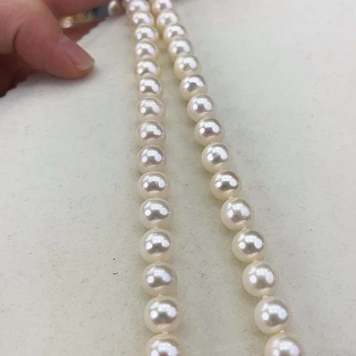 淡水珍珠颈饰银S925镶嵌卡10炫彩高品50长