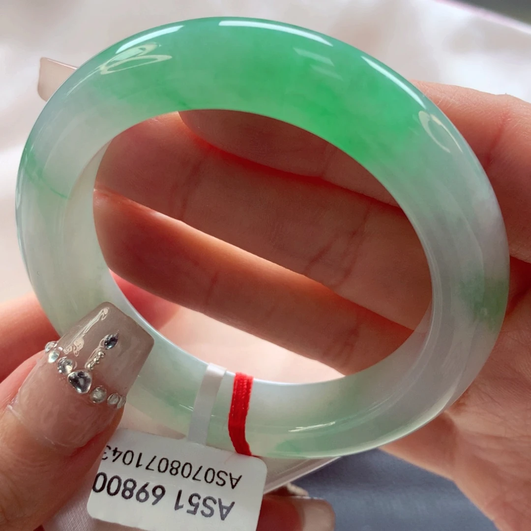 翡翠手镯未镶嵌85（53号）有纹捡漏