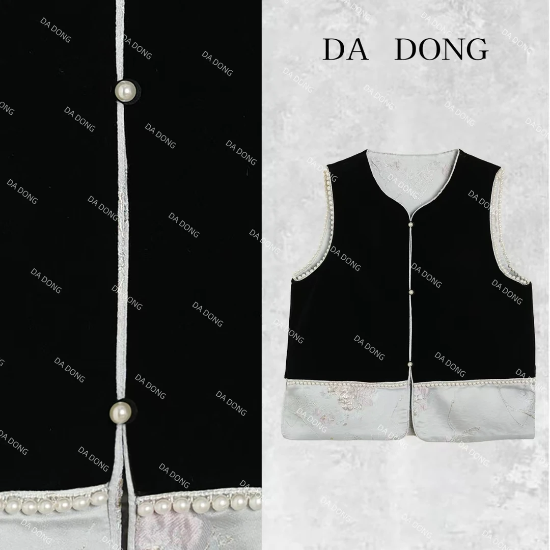 初雪--新中式国风气质洋气时尚女士百搭秋冬轻奢宽松休闲拼接马甲