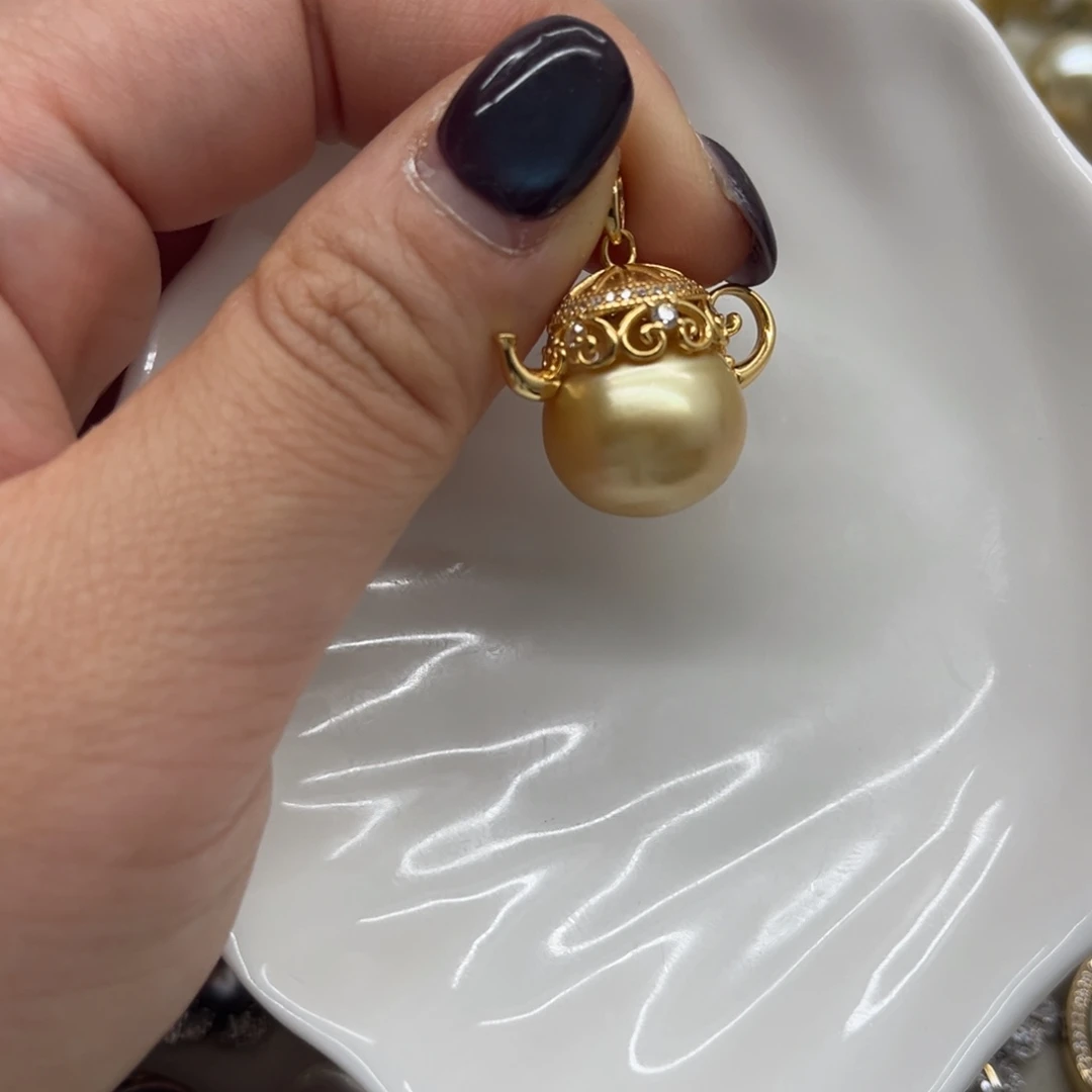 海水珍珠吊坠(不含链)银S925镶嵌